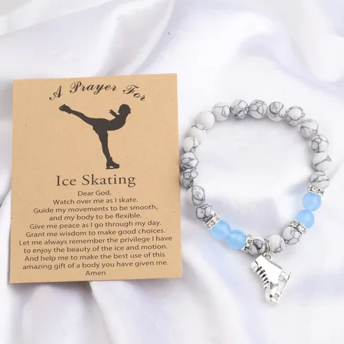 Miniatura 3 de MYOSPARK Pulsera de patinaje sobre hielo, regalo de patinadora artística, joyería para amantes del patinaje para regalos