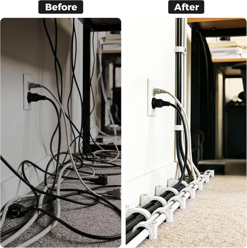 Miniatura 6 de 200 clips de cable de clavo, cables Ethernet, clips de pared, correas de cable, tachuelas con clip de cable para cable de altavoz, clip coaxial