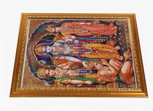 Miniatura 4 de Foto hindú Lord Ram Darbar para colgar cuadro religioso con marco