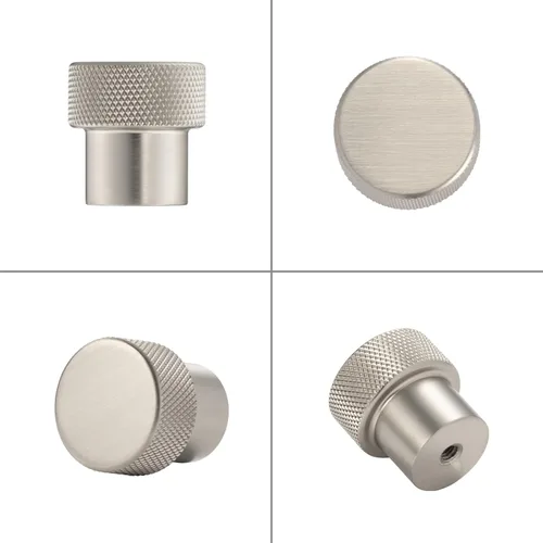 Miniatura 5 de Koofizo - Paquete de 10 tiradores de gabinete estriados para armario, manija negra para muebles (1.1 pulgadas/28 mm), herrajes sólidos K22
