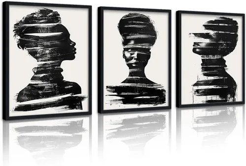 Miniatura 32 de MAMAGO Lienzo decorativo para pared, pintura de belleza dorada y negra, fotos de mujeres africanas, hermosos pósteres de mujer negra, impresiones