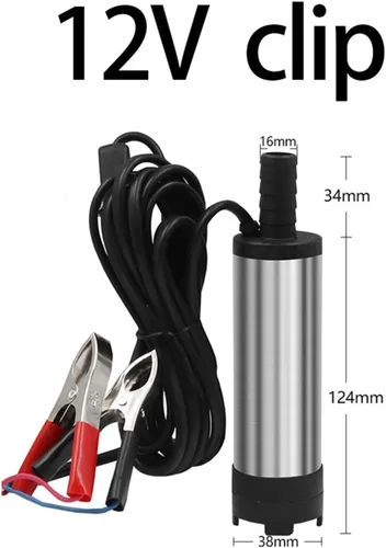 Miniatura 2 de Bomba sumergible pequeña ajustable de 12 V 24 V CC combustible agua aceite camping pesca bomba de transferencia sumergible (carpeta de 12 V 1.496 in)