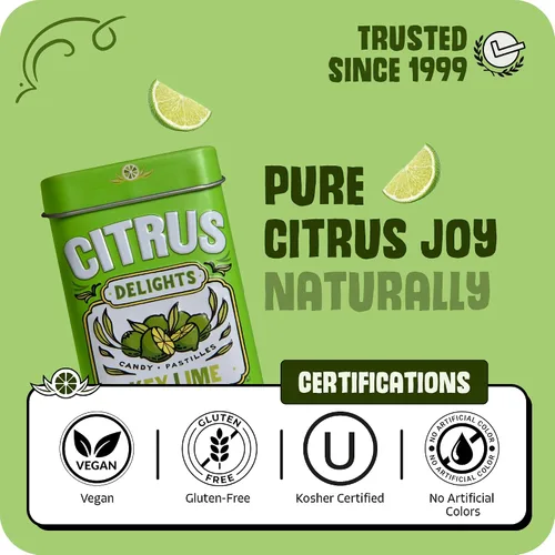 Miniatura 3 de Citrus Delights Key Lime Candy – 30 unidades (paquete de 12) Pastillas de caramelo duro de cítricos naturales Vegano, sin gluten, certificado