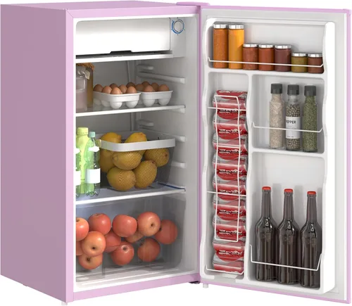 Miniatura 11 de HOMCOM Mini refrigerador de 4 pies cúbicos con congelador, refrigerador compacto de doble puerta con termostato ajustable, estante y puerta