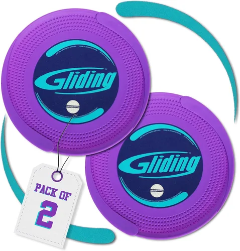 Discos de deslizamiento para hacer ejercicio - Deslizadores de ejercicio para alfombra y suelos de madera dura 1 par, Discos de deslizador de Morado