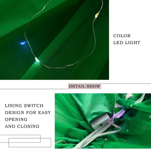 Miniatura 5 de Dmaiy Falda de tutú con luz LED para mujer, faldas brillantes en capas para carnaval, festival, disfraces, fiesta, actuación