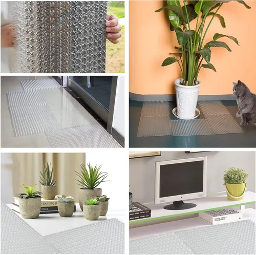 Miniatura 7 de Paquete de 8 alfombrillas disuasorias para gatos para exteriores e interiores, tapetes de entrenamiento disuasorio para mascotas, mantiene alejados