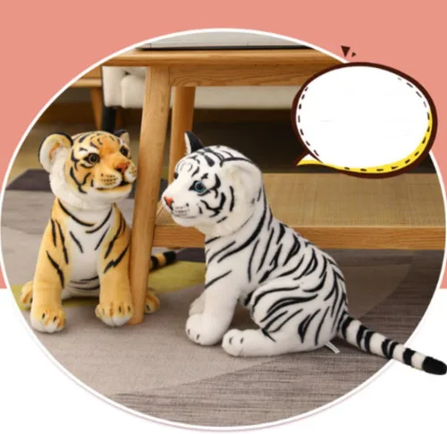 Miniatura 6 de OUKEYI Peluche de Tigres de 9 pulgadas/9.1 in, animal de peluche realista, animales de peluche para niños, regalo para niños, bebé, abrazo, tigre
