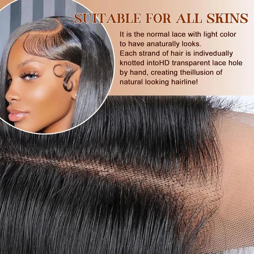 Miniatura 4 de Pelucas de encaje frontal de 13 x 6 pulgadas, pelucas de cabello negro natural, pelucas de encaje frontal sin pegamento, pelucas de encaje frontal