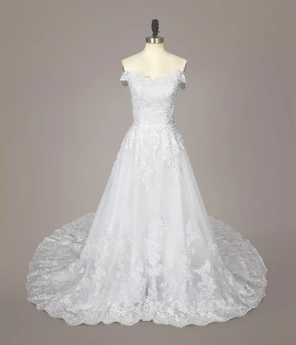 Miniatura 3 de Fanciest Vestidos de novia de encaje para mujer 2024 vestidos de baile blancos