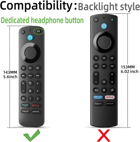 Miniatura 2 de Funda de silicona para Voice Remote Pro 2022, funda de silicona para control remoto por voz Pro 2022 con cordón (negro)