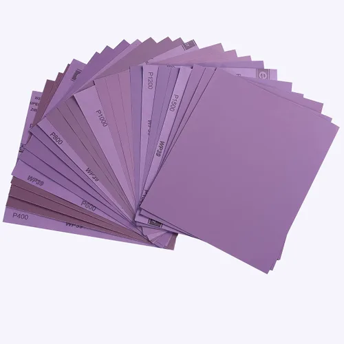 Miniatura 11 de Papel de lija de 120 granos, hojas de lija en seco o húmedo de 9 x 11 pulgadas, papel de lija abrasivo avanzado de alúmina blanca fundida
