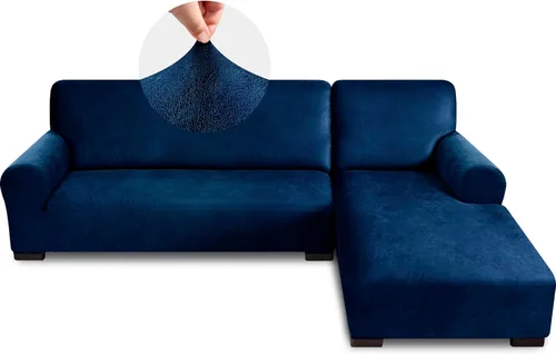 Miniatura 46 de Fundas para sofá modular, funda para sofá con aspecto de cuero, forma de L, 2 piezas, funda elástica suave para sofá seccional, protector de muebles
