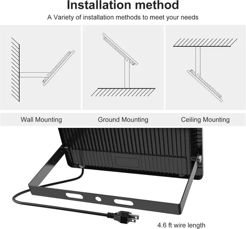 Miniatura 7 de Luz de inundación LED de 150 W, IP66, impermeable, para exteriores, 15000 lm, 5000 K, luz de trabajo con enchufe e interruptor, luces de seguridad