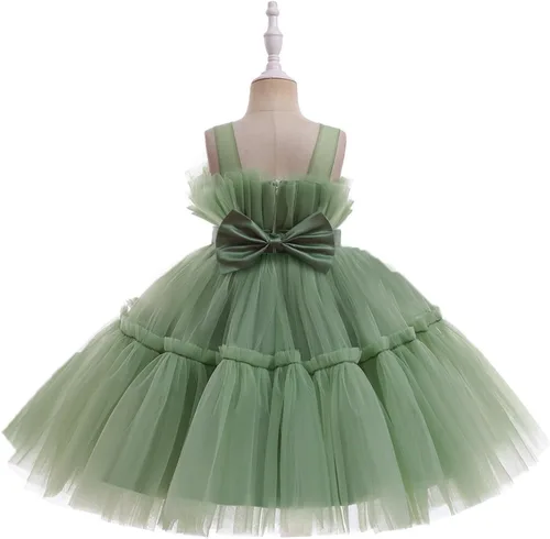 Miniatura 2 de Miipat Vestido de niña de flores para bebé, boda, fiesta, tul, princesa, vestido de baile, vestido formal con lazo para la cabeza