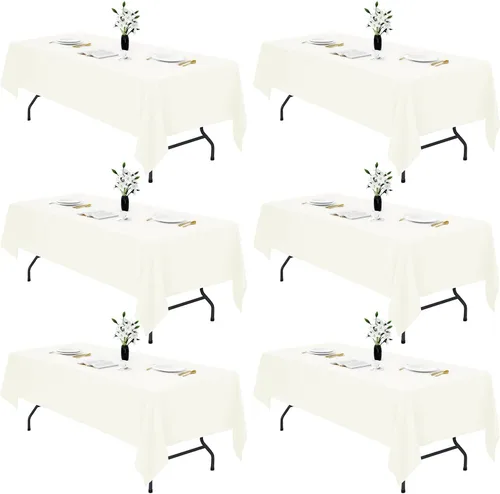 Miniatura 12 de IVAPUPU 2 manteles rectangulares color negro para mesa rectangular de 60 x 102 pulgadas, impermeables, lavables, resistentes a las arrugas