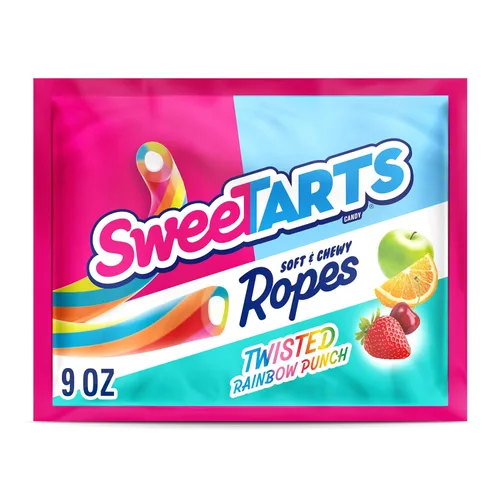 Miniatura 10 de SweeTARTS Soft & Chewy Ropes Candy, sabor a fresa picante, bolsa de 9 onzas