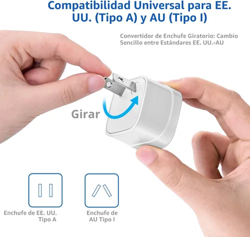 Miniatura 3 de FOVAL Power Step Down - Convertidor de voltaje de viaje de 220 V a 110 V, adaptador de corriente internacional para alisador de cabello/rizador