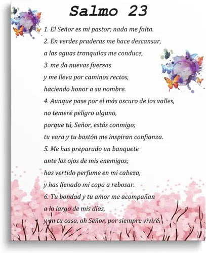 Miniatura 3 de Texas Art Salmo 23 En Español Para Pared, Arte De Pared Del Salmo 23, Cuadros Cristianos Para Pared En Español, Decoración De Pared Cristiana En Ta