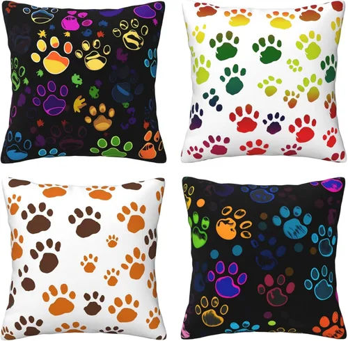 Miniatura 14 de Ouqiuwa Juego de 4 fundas de almohada coloridas con diseño de pájaros de 12 x 12 pulgadas, cuadradas, decorativas, con hojas de arce otoñales