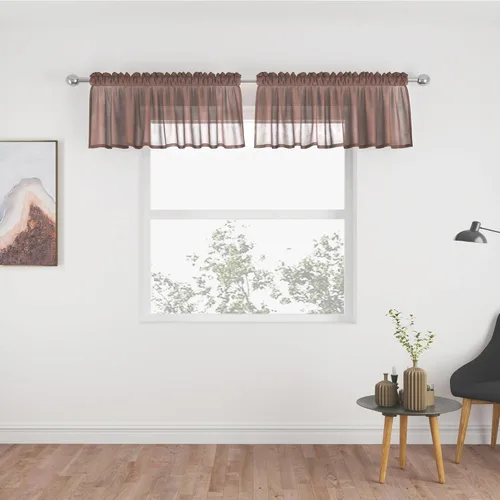 Miniatura 101 de UPOPO Paneles de Cortina Beige Pequeños Cortinas Transparentes de Gasa de 16 Pulgadas de Largo Cortinas de Cocina de Voile con Textura de Lino