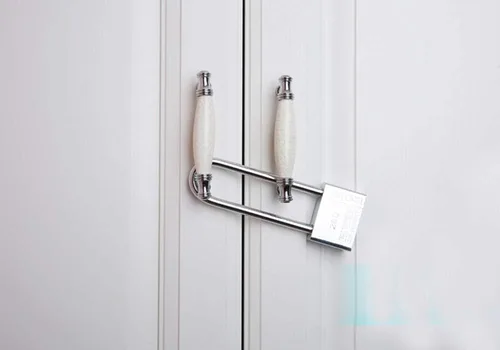 Miniatura 6 de dingchi Candado de bloqueo largo para bicicleta, candado antirrobo para puerta, armario, cajón, cerradura de puerta con llaves, haz largo, casillero