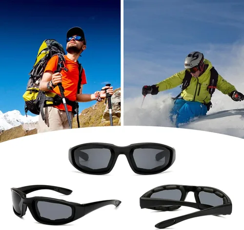 Miniatura 5 de Peciees - Gafas de sol para montar en motocicleta, 4 unidades, para exteriores 4 lentes negro-blanco