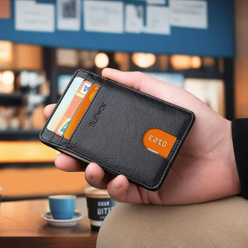 Miniatura 136 de Buffway Billetera delgada para hombre, minimalista con bolsillo frontal delgado, tarjetero de cuero con bloqueo RFID para viajes de trabajo