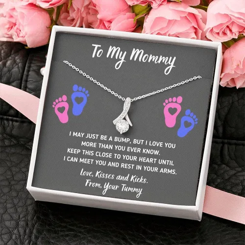 Miniatura 23 de Collar de joyería de pies de bebé, regalos para mamá por primera vez, collar para mamá a mi mamá, regalos para mujeres embarazadas, mamá futura ser