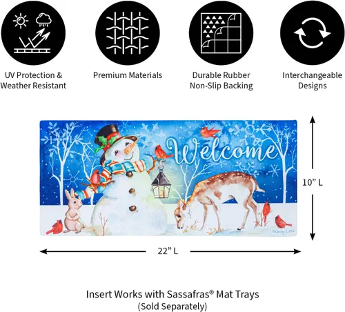 Miniatura 3 de Evergreen Flag Sweet Snowman and Friends Sassafras Switch Mat Tapete de Entrada Intercambiable para Interiores y Exteriores 22 pulgadas x 10