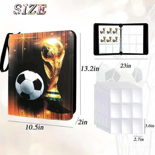 Miniatura 2 de Carpeta de tarjetas coleccionables de 900 bolsillos, soporte para tarjetas de fútbol con 50 fundas extraíbles para 900 tarjetas deportivas, álbum