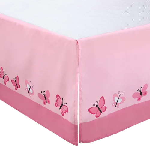 Miniatura 4 de Tudomro Juego de cama de 3 piezas para guardería de mariposas para niñas, juegos de cama de tamaño estándar con edredón, sábana ajustada y falda