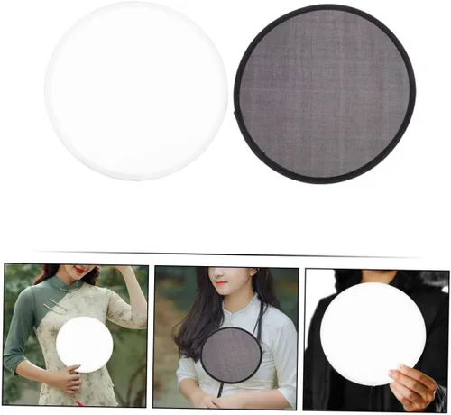 Miniatura 8 de ARTIBETTER Ventilador plegable portátil de mano redondo de 2 piezas para ligero y conveniente para bodas, festivales, viajes y material fácil