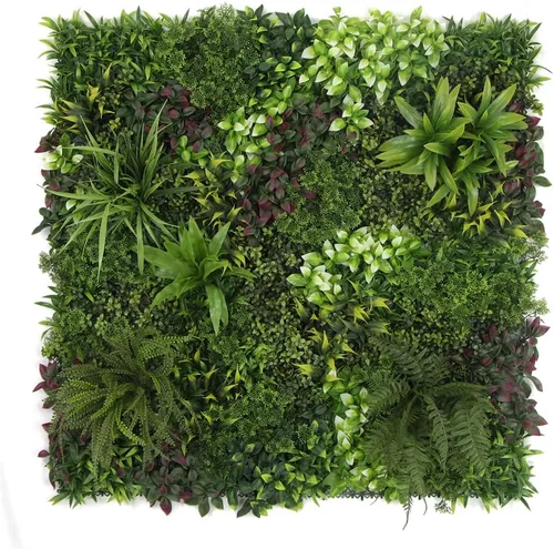ULAND Paneles de pared de plantas artificiales, 1 pieza de 40 x 40 pulgadas, decoración de fondo de pared de césped verde, hojas de hiedra
