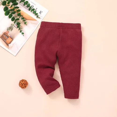 Miniatura 3 de Lala Bear Paquete de 3 pantalones sólidos y leggings casuales para bebé niña