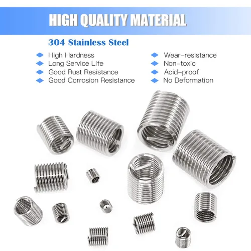 Miniatura 3 de Glarks Juego de 84 piezas de manguito de reparación de roscas de alambre de acero inoxidable 304, métrico M3 M4 M5 M6 M8 M10 M12 funda de acero