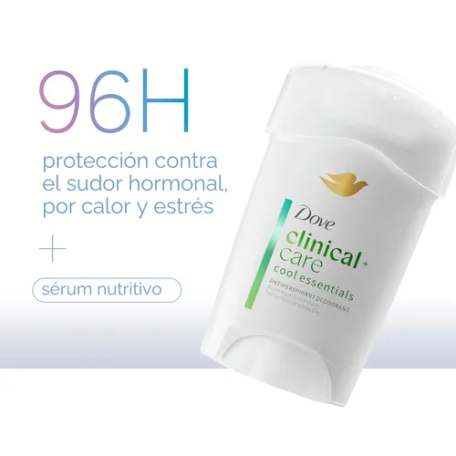 Miniatura 4 de Dove Clinical + Care Clinical Protection Antitranspirant Cool Essentials con suero nutritivo 96 horas de protección contra olores 1.7 onzas