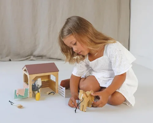 Miniatura 5 de Tender Leaf Toys - The Stables - Juego de establos de caballos imaginativos de 13 piezas con accesorios y accesorios - Juego de simulación