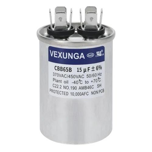 Miniatura 90 de VEXUNGA - 25/5 uF 25+5 MFD 370V o 440V Condensadores redondos de arranque dual 25 5 uF 370 440 Volt VAC CBB65 Condensadores para acondicionador