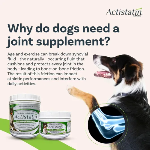 Miniatura 4 de Actistatin Masticables suaves caninos para perros grandes, 120 unidades – Articulación de fuerza extra patentada, cartílago, suplemento de tejido