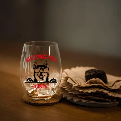Miniatura 6 de Perfectin - Vaso de vino con texto en caja de regalo, con temática de perro, regalo para amantes de los perros