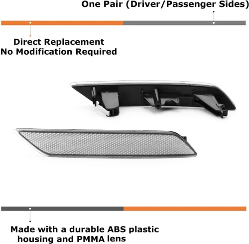 Miniatura 2 de iJDMTOY Lentes reflectoras de parachoques trasero de lente transparente compatibles con Honda Civic Sedan 2013-2015 9ª generación, ensamblaje LH RH