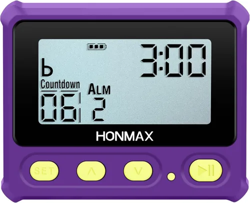 Miniatura 3 de Temporizador de intervalo 8200, cronómetro con luz de fondo, reloj recargable USB-C (morado)