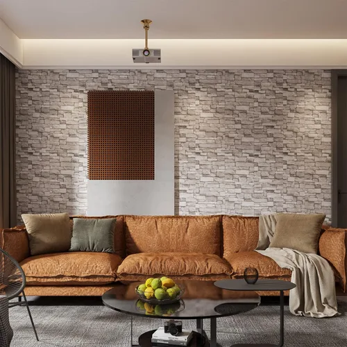 Miniatura 2 de 20 paneles de pared 3D para despegar y pegar, papel tapiz de ladrillo 3D para despegar y pegar, panel de pared de piedra sintética, ladrillo de Rock
