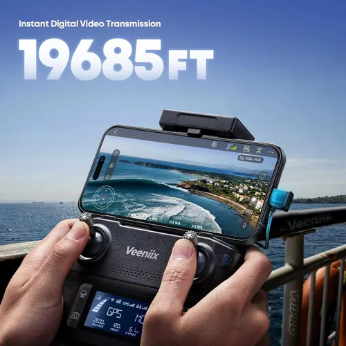 Miniatura 6 de Dron Veeniix V11PRO con cámara 8K para adultos, drones con cardán de 3 ejes con video 4K/30fps, 48 millones de píxeles, tiempo de vuelo de 80