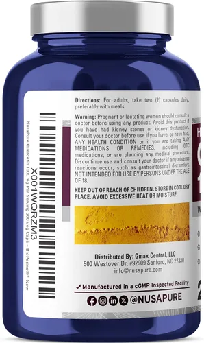 Miniatura 3 de NusaPure Quercetina - Apto para vegetarianos/veganos, sin OMG - 1000 mg - 200 cápsulas