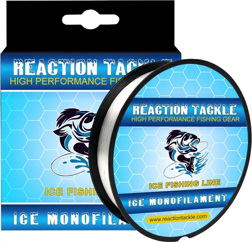 Miniatura 12 de Reaction Tackle Línea de pesca de monofilamento de hielo, línea de pesca en hielo de alto rendimiento con baja memoria, alta resistencia a