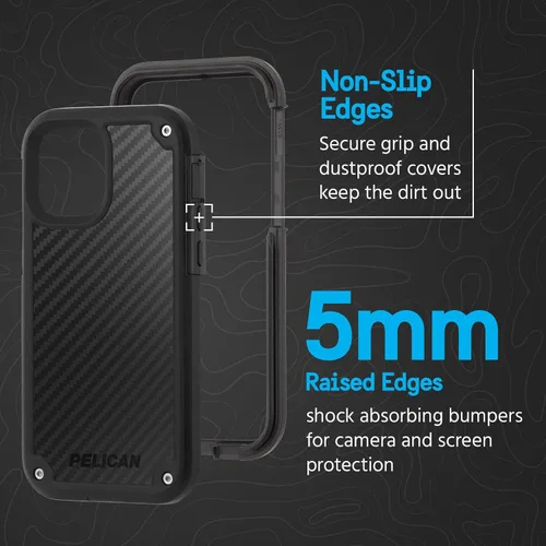 Miniatura 4 de Serie Shield de Pelican - Funda fina de Kevlar para iPhone 13, protección contra caídas de 21 pies, funda de 6.1 pulgadas de Kevlar