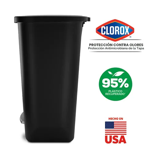 Miniatura 3 de Glad Bote de basura de 20 galones con protección contra olores Clorox Cubo de basura de plástico para cocina Manos libres con pedal de pie