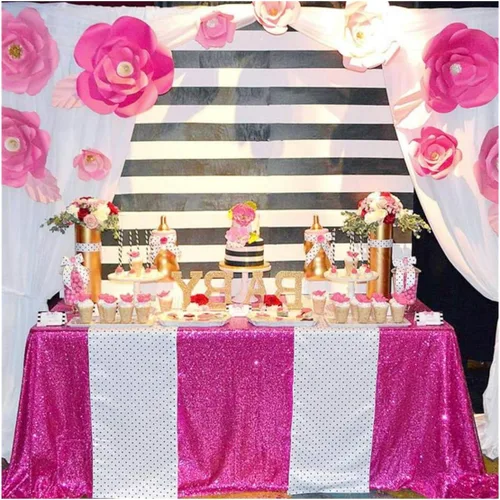Miniatura 66 de B-COOL Mantel de lentejuelas de 60 x 102 pulgadas, mantel de cumpleaños rectangular azul bebé, brillante, duradero, boda, fiesta, restaurante